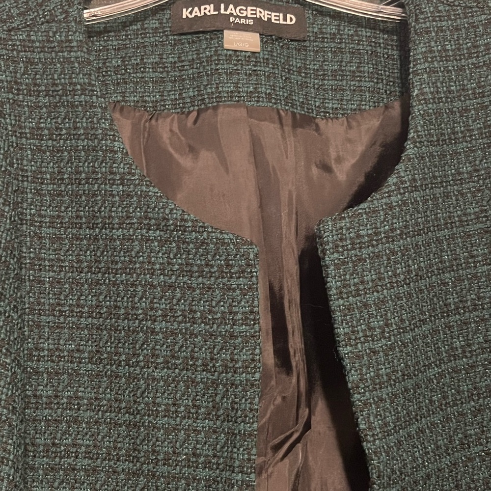 Karl Lagerfeld Women's Green Teal Blazer - Picture 3 of 5